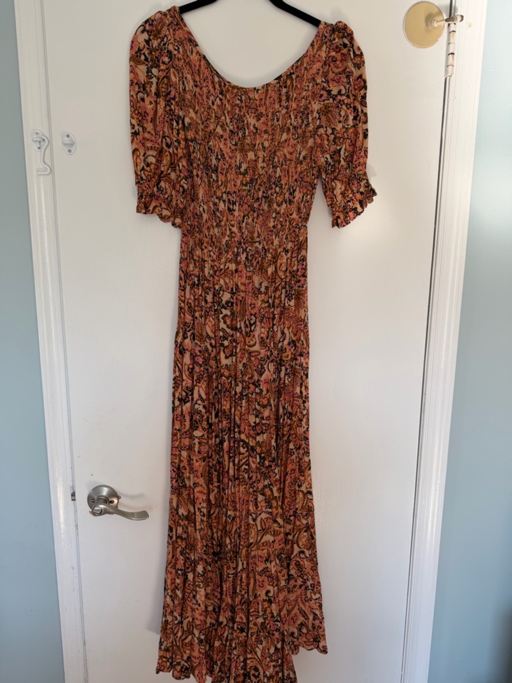 Vici Floral Rust Maxi Dress - Lightweight Boho Style women size S